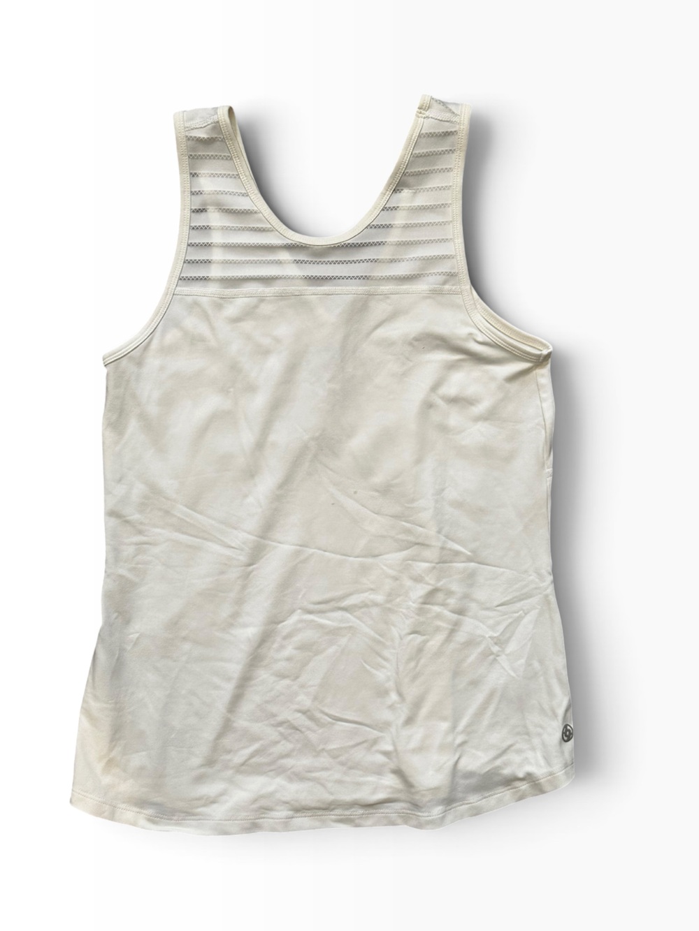 Lija Tennis White Athletic Tank with Mesh Yoke